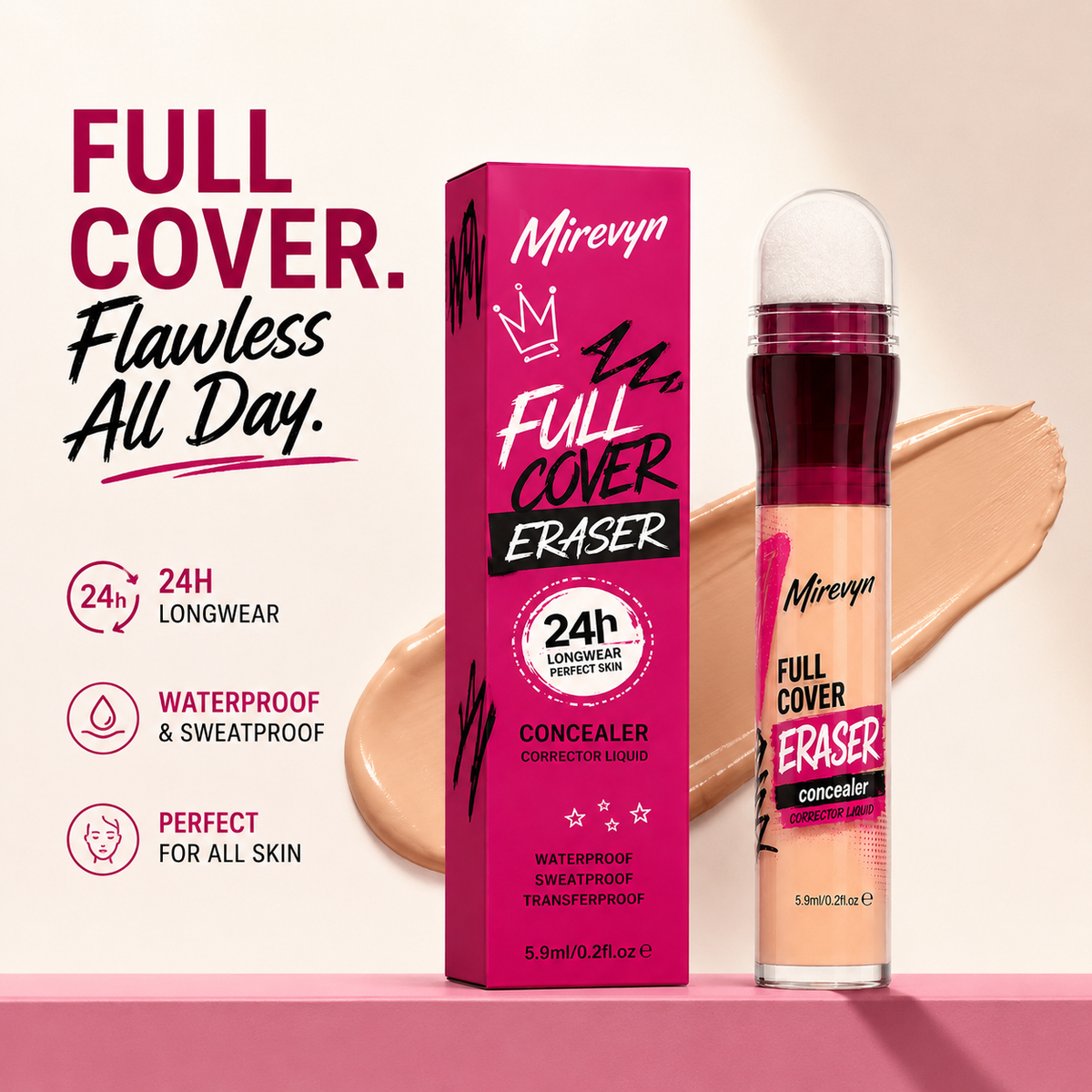 Last Day Buy 1 Get 1 Free✨Mirevyn💞Instant Age Rewind Eraser, Multi-Use Concealer